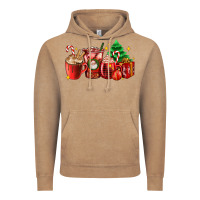 Vintage Coffee Christmas coffee cups with gift and Christmas tree Vintage Hoodie - AdoDesignShop
