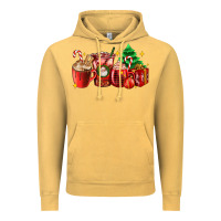 Vintage Mustard Christmas coffee cups with gift and Christmas tree Vintage Hoodie - AdoDesignShop