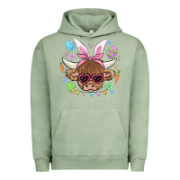 Pigment Oil Green easter cow Urban Hoodie - MaliasSmallBusiness