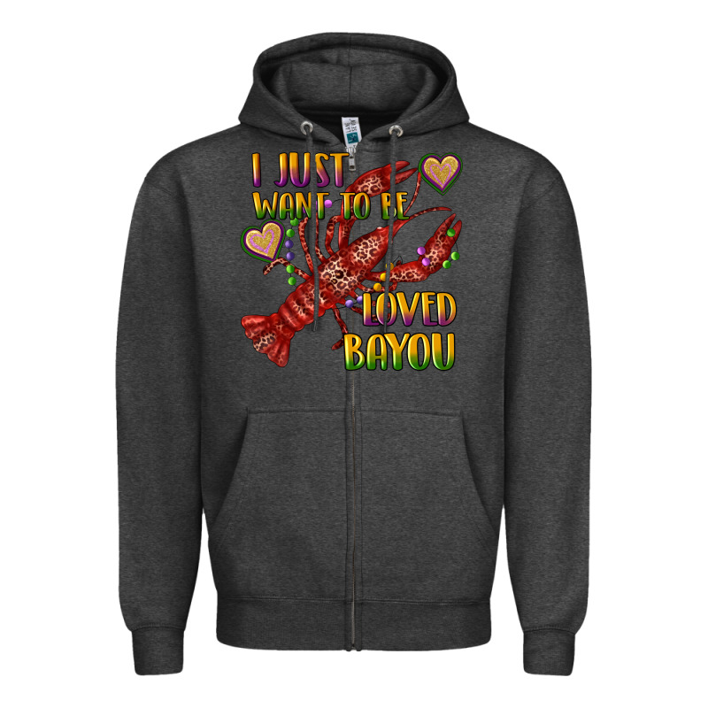 Mardi Gras I Just Want To Be Loved Bayou Crawfish Zipper Hoodie by RanaPortraitStore | Teevron