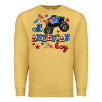 Antique Gold all american boy  monsterr truck Premium Sweatshirt - AdoDesignShop