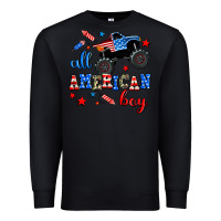 Black all american boy  monsterr truck Premium Sweatshirt - AdoDesignShop