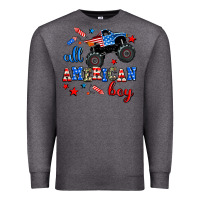 Charcoal Heather all american boy  monsterr truck Premium Sweatshirt - AdoDesignShop