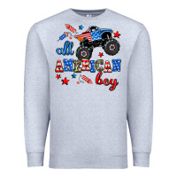 Heather Grey all american boy  monsterr truck Premium Sweatshirt - AdoDesignShop