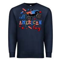 Navy all american boy  monsterr truck Premium Sweatshirt - AdoDesignShop