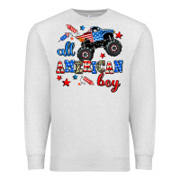 Oatmeal Heather all american boy  monsterr truck Premium Sweatshirt - AdoDesignShop