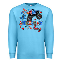 Ocean Blue all american boy  monsterr truck Premium Sweatshirt - AdoDesignShop