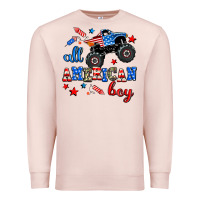 Pale Pink all american boy  monsterr truck Premium Sweatshirt - AdoDesignShop