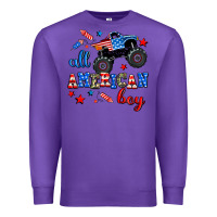 Purple all american boy  monsterr truck Premium Sweatshirt - AdoDesignShop