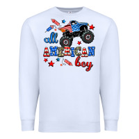 White all american boy  monsterr truck Premium Sweatshirt - AdoDesignShop