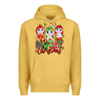 Antique Gold Merry Christmas unicorns Premium Hoodie - NancyCooperArtShop