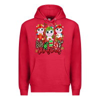 Cardinal Merry Christmas unicorns Premium Hoodie - NancyCooperArtShop