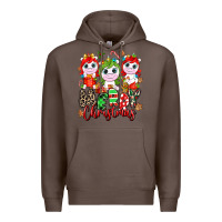 Coffee Merry Christmas unicorns Premium Hoodie - NancyCooperArtShop