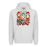 Dove Grey Merry Christmas unicorns Premium Hoodie - NancyCooperArtShop