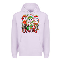 Lilac Merry Christmas unicorns Premium Hoodie - NancyCooperArtShop