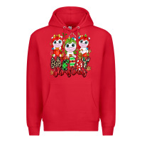 Red Merry Christmas unicorns Premium Hoodie - NancyCooperArtShop