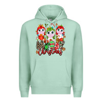 Seafoam Merry Christmas unicorns Premium Hoodie - NancyCooperArtShop