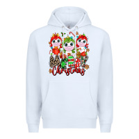 White Merry Christmas unicorns Premium Hoodie - NancyCooperArtShop