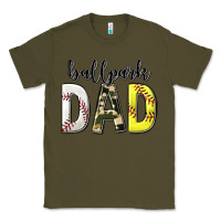 Army Green ballpark dad with softball and baseball Classic Tee - texasbilliewilder
