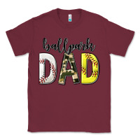 Burgundy ballpark dad with softball and baseball Classic Tee - texasbilliewilder