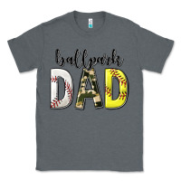 Charcoal Heather ballpark dad with softball and baseball Classic Tee - texasbilliewilder
