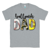 Heather Grey ballpark dad with softball and baseball Classic Tee - texasbilliewilder
