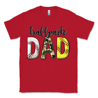 Red ballpark dad with softball and baseball Classic Tee - texasbilliewilder