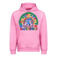 Fuchsia Pink autism awareness rainbow Urban Hoodie - MaliasSmallBusiness
