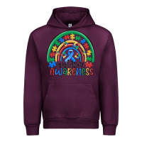 Mauve Wine autism awareness rainbow Urban Hoodie - MaliasSmallBusiness