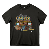 Asphalt Happy Camper Heavy Core Tee - CowhideDigitalArt