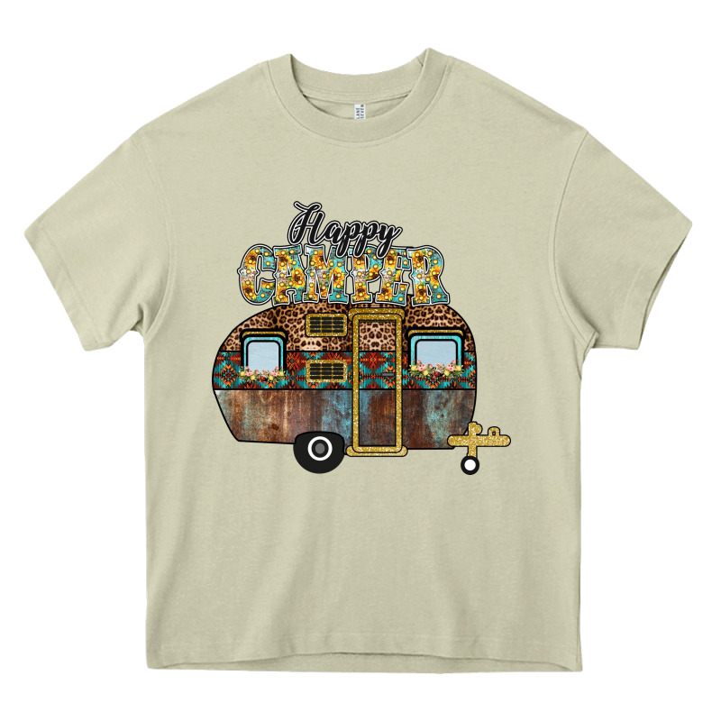 Happy Camper Heavy Core Tee by CowhideDigitalArt | Teevron