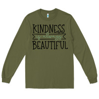 Army Green kindness Long Sleeve Tee - Unal Design