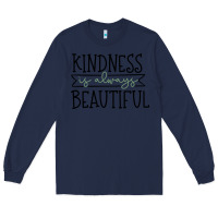 Navy kindness Long Sleeve Tee - Unal Design