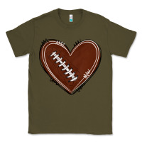 Army Green american football heart Classic Tee - texasbilliewilder