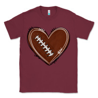 Burgundy american football heart Classic Tee - texasbilliewilder