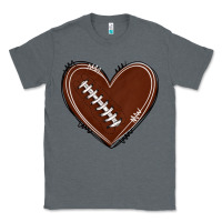 Charcoal Heather american football heart Classic Tee - texasbilliewilder