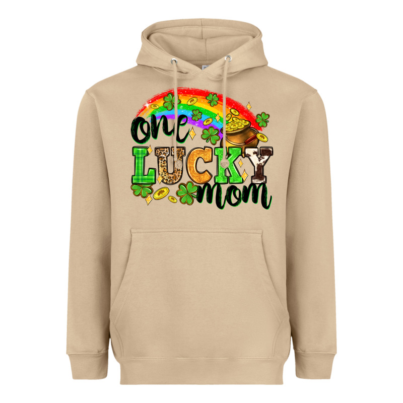 One Lucky Mom St. Patricks Day Heavyweight Hoodie by Neo Western | Teevron