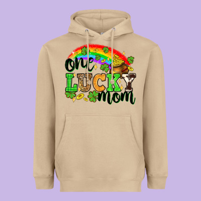 One Lucky Mom St. Patricks Day Heavyweight Hoodie Designed By Neo Western