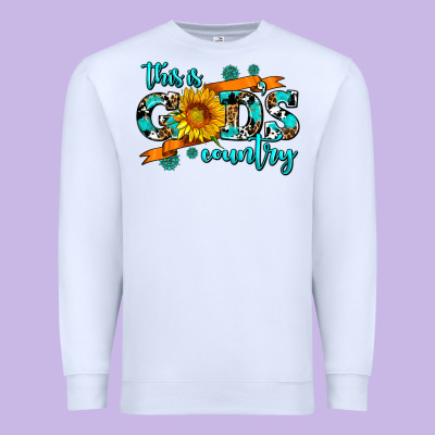 This Is Gods Country Sunflower Premium Sweatshirt Designed By Adodesignshop