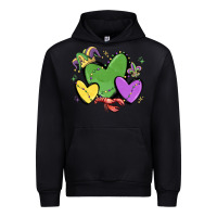 Black mardi gras hearts Urban Hoodie - MaliasSmallBusiness