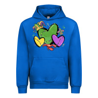 Cobalt mardi gras hearts Urban Hoodie - MaliasSmallBusiness