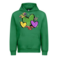 Emerald mardi gras hearts Urban Hoodie - MaliasSmallBusiness