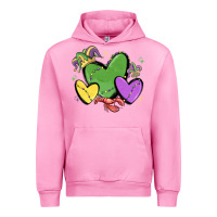 Fuchsia Pink mardi gras hearts Urban Hoodie - MaliasSmallBusiness