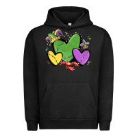 Pigment Black mardi gras hearts Urban Hoodie - MaliasSmallBusiness