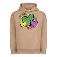 Pigment Burro mardi gras hearts Urban Hoodie - MaliasSmallBusiness