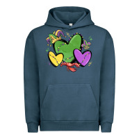 Pigment Midnight Navy mardi gras hearts Urban Hoodie - MaliasSmallBusiness