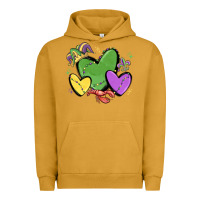 Pigment Peanut Butter mardi gras hearts Urban Hoodie - MaliasSmallBusiness