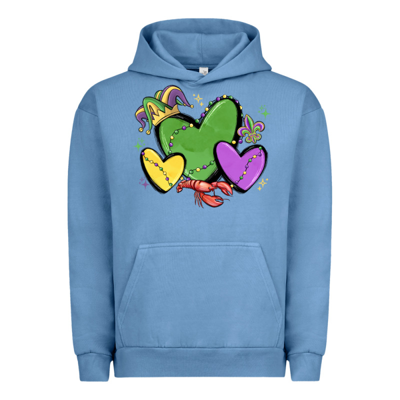 Mardi Gras Hearts Urban Hoodie by MaliasSmallBusiness | Teevron