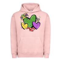 Pigment Salmon mardi gras hearts Urban Hoodie - MaliasSmallBusiness