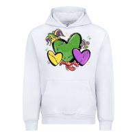 White mardi gras hearts Urban Hoodie - MaliasSmallBusiness